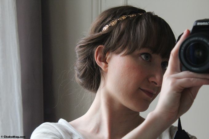 tutoriel coiffure headband métal à fleurs