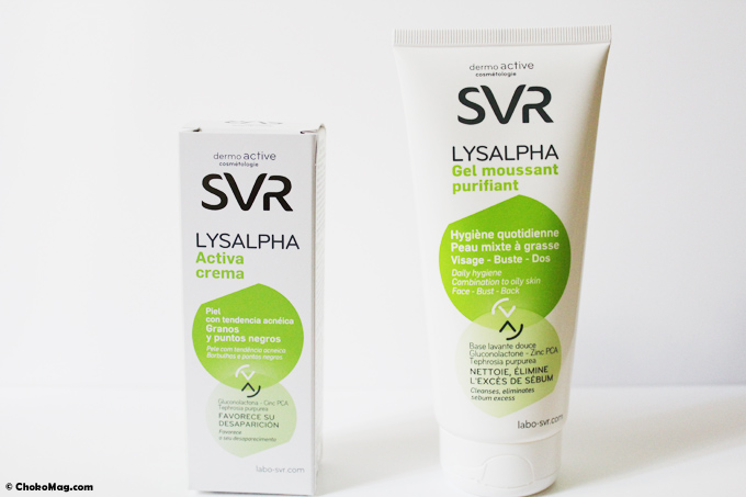 gel moussant purifiant et crème active lysalpha SVR