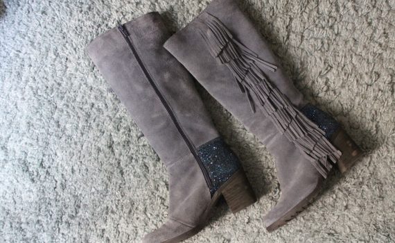bottes en cuir bleu