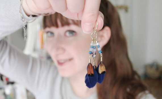 boucles d'oreilles à plumes cleor