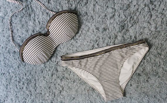 maillot de bain marinière rouge gorge