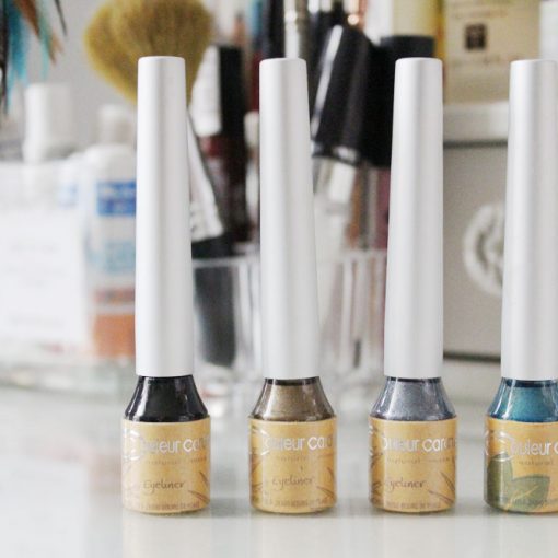 eyeliner bio couleur caramel noir gris bronze et bleu