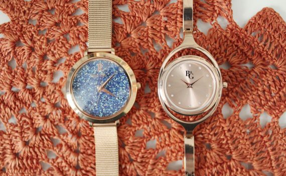 montre en métal rose fantaisie
