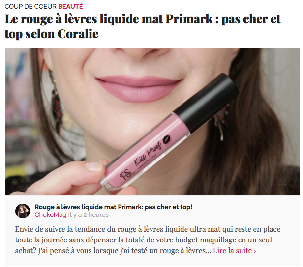 Presse Blog Beaut Et Blog F minin ChokoMag