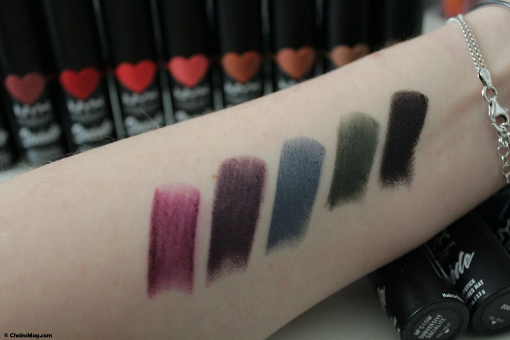 Swatch teintes foncées